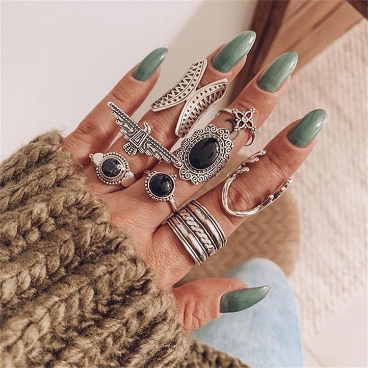 Personality Black Gem Ring