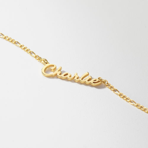 Figaro Chain Custom Name Necklace