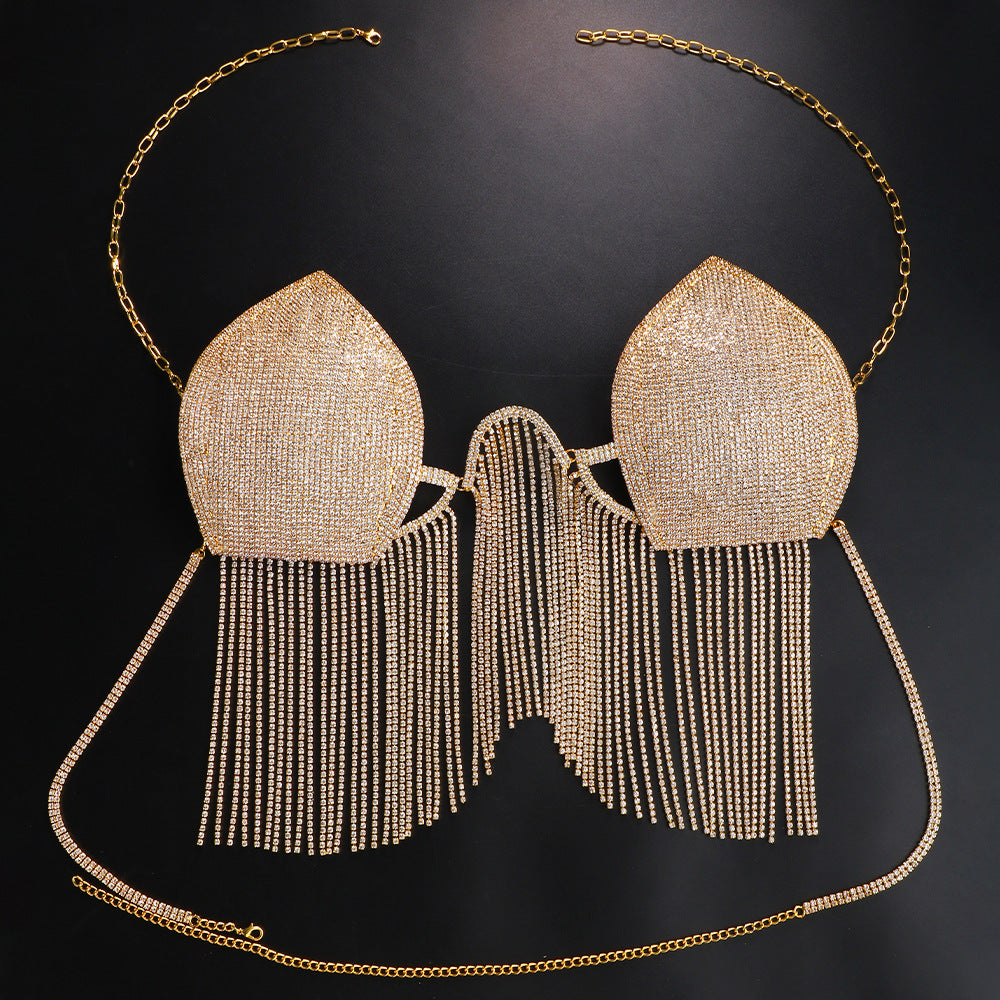 Tassel Full Diamond Bra European And American Body Chains Women