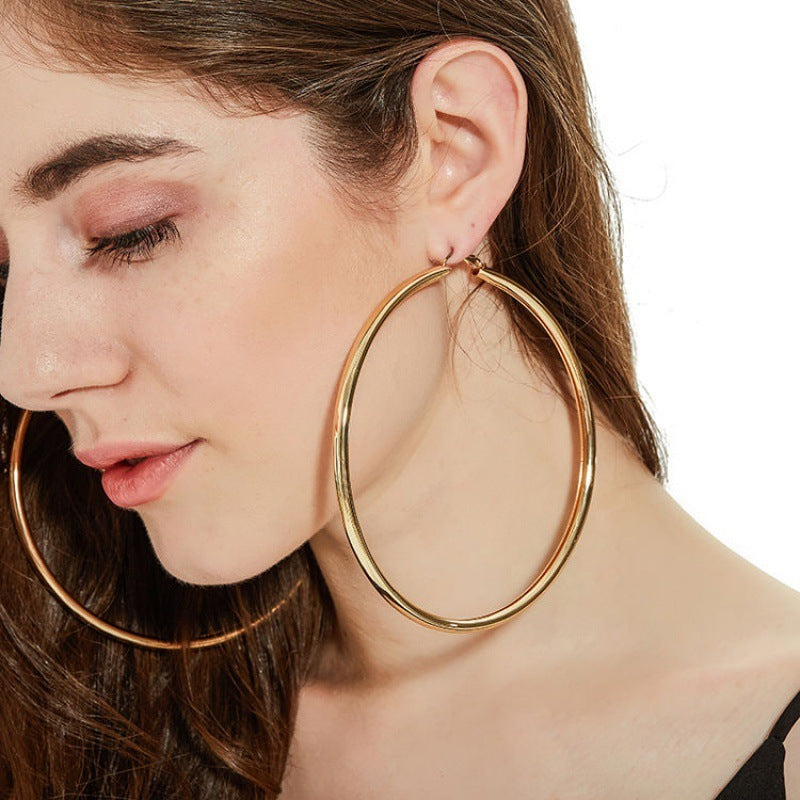 Women's Fashion Simple Large Hoop Earrings