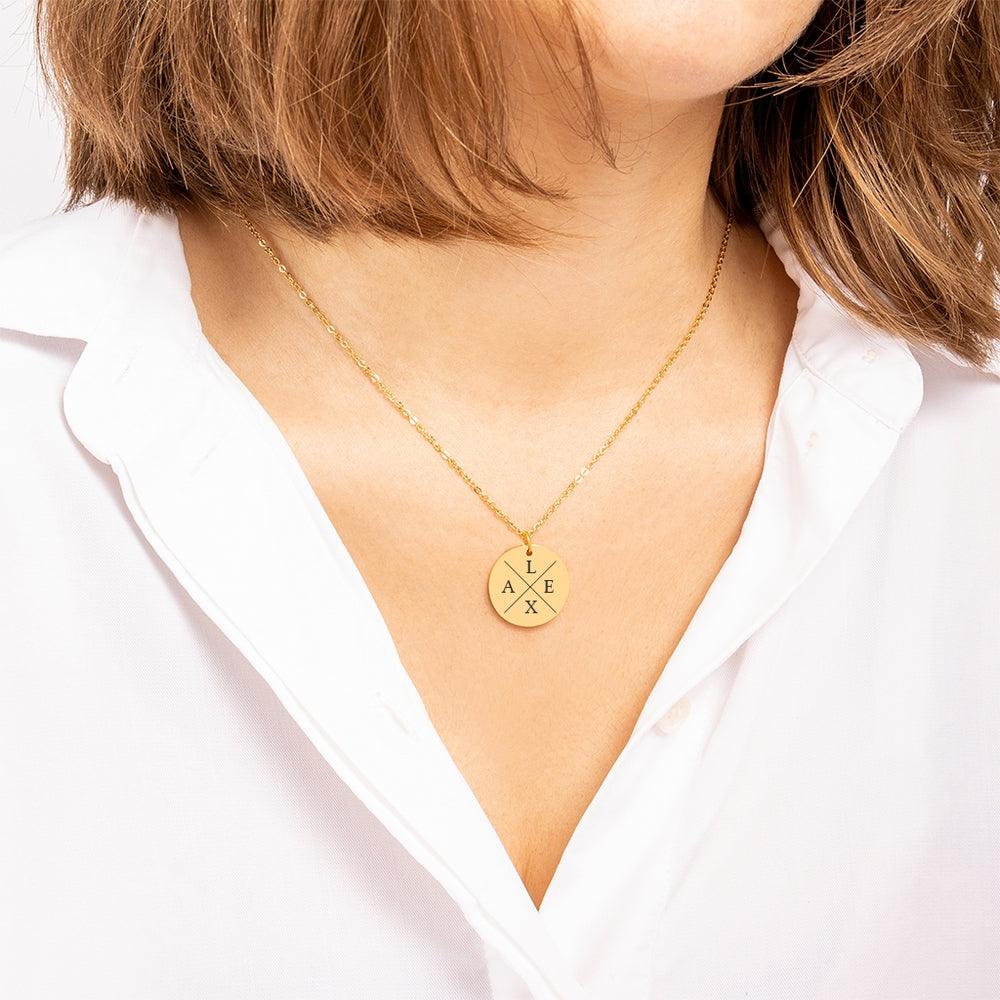 Personalized Engraved Initials Necklace