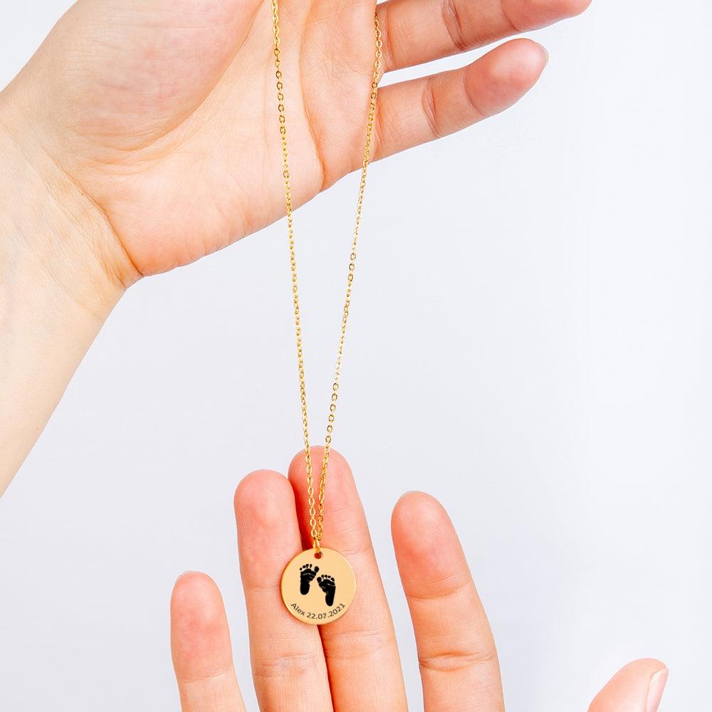 Custom Actual Feet Print Necklace