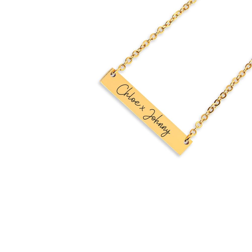 Engravable Horizontal Bar Necklace