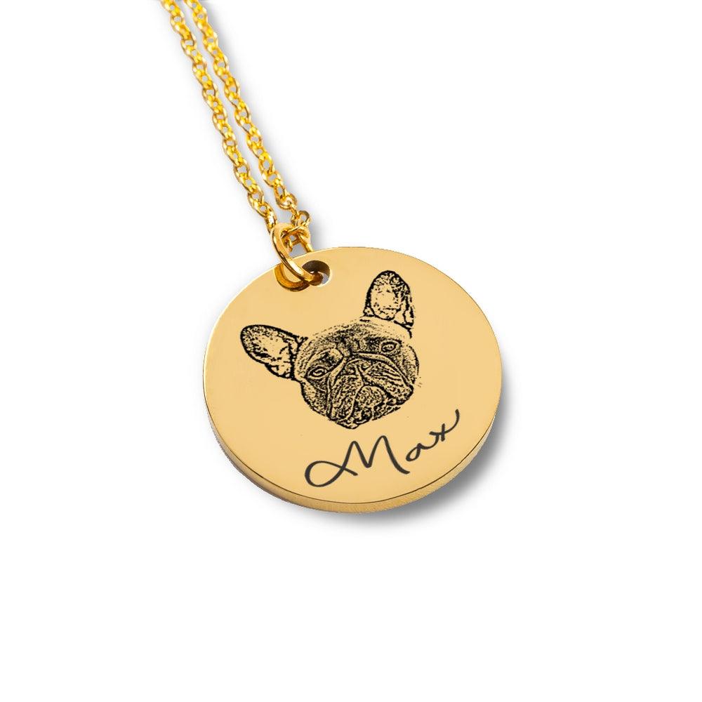 Engravable Dog Portrait Necklace