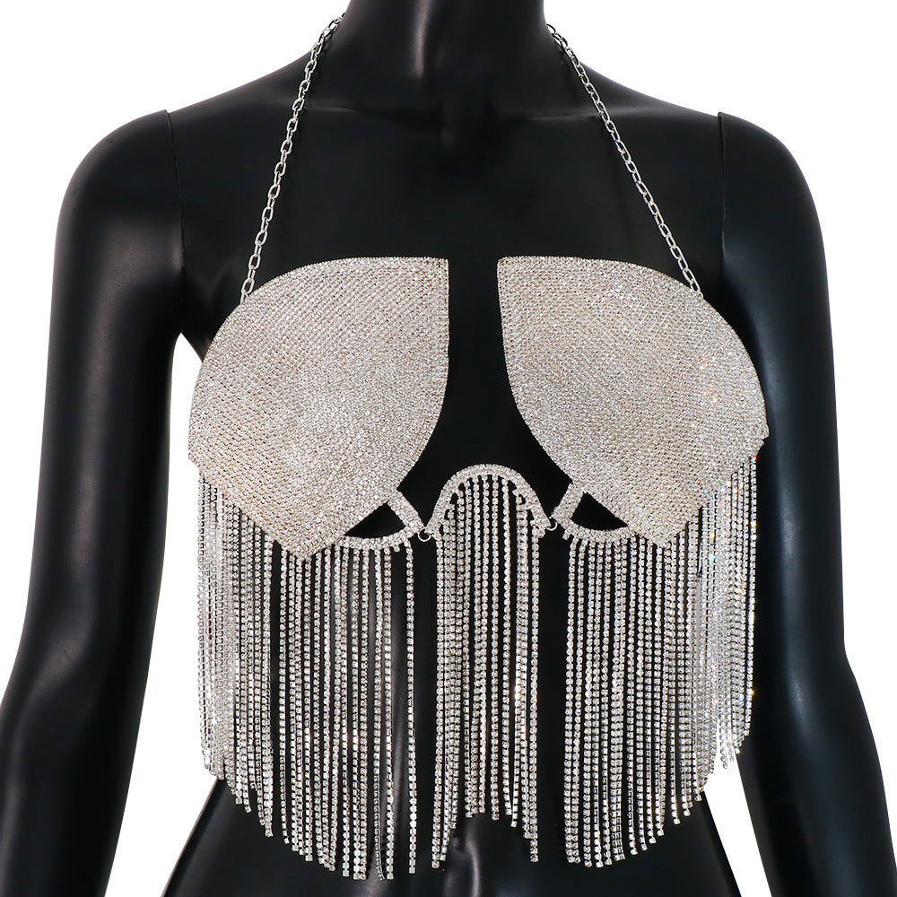 Tassel Full Diamond Bra European And American Body Chains Women