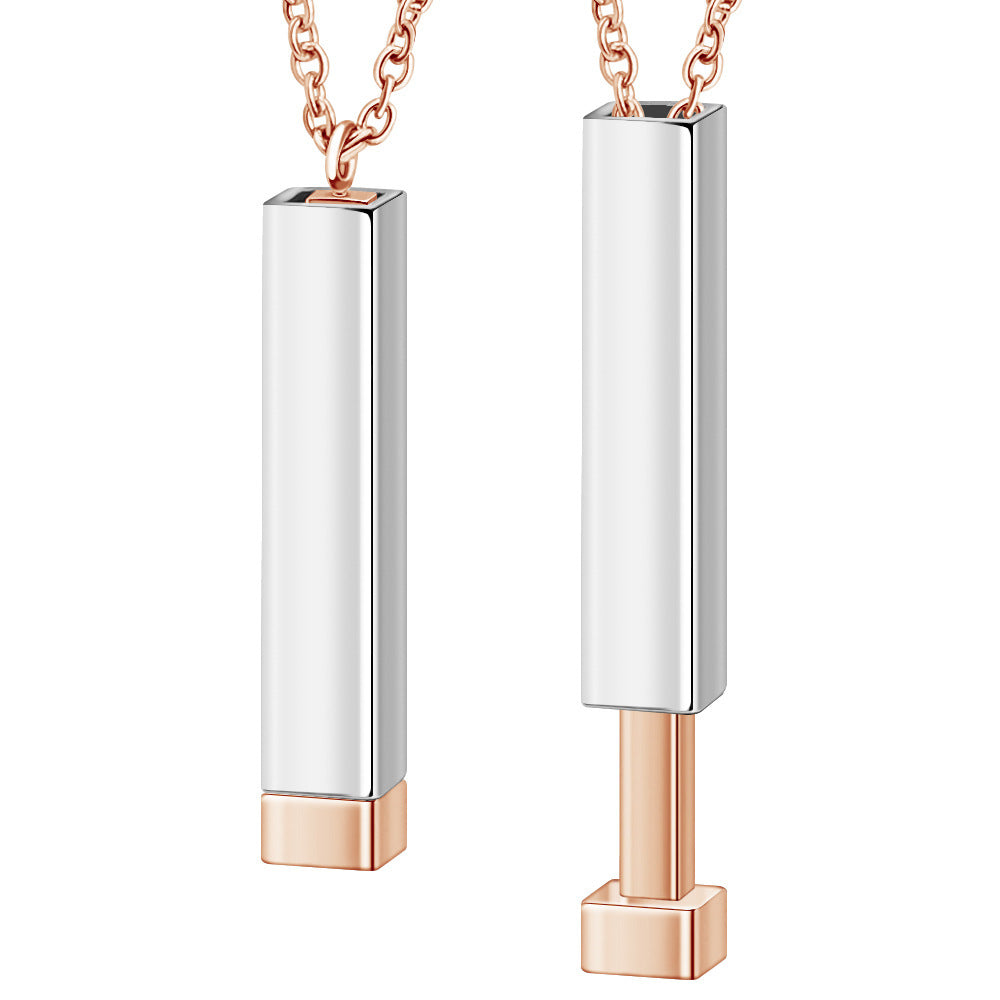 Women's Three-dimensional Stick Double-layer Clavicle Necklace Custom Lettering