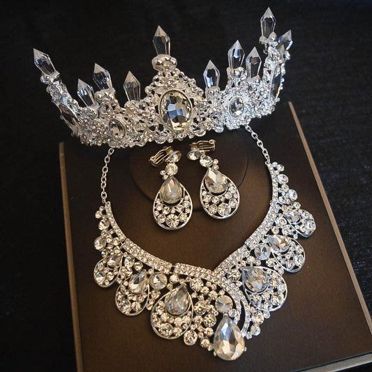 Bridal flower three piece hair Crown accessories