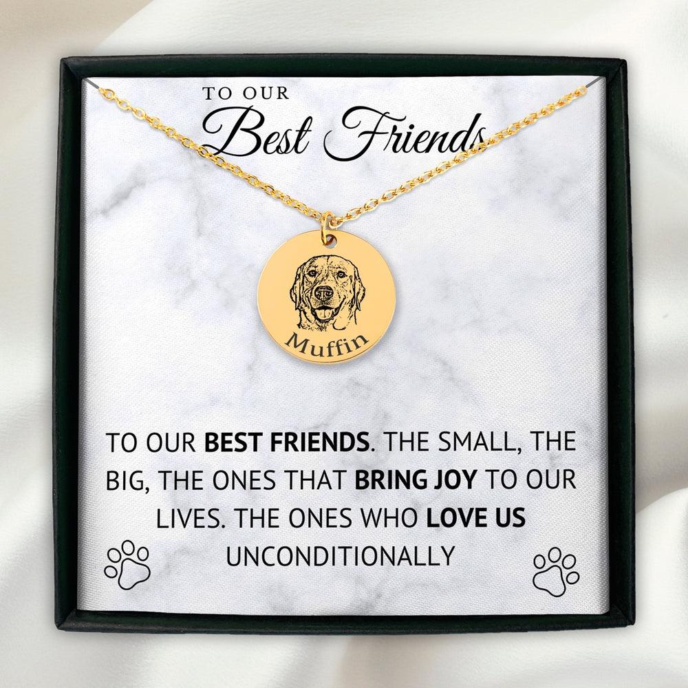 Engravable Dog Portrait Necklace