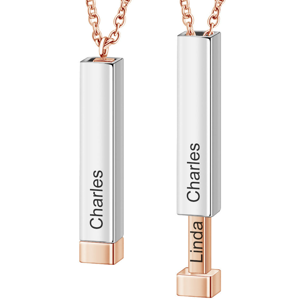 Women's Three-dimensional Stick Double-layer Clavicle Necklace Custom Lettering