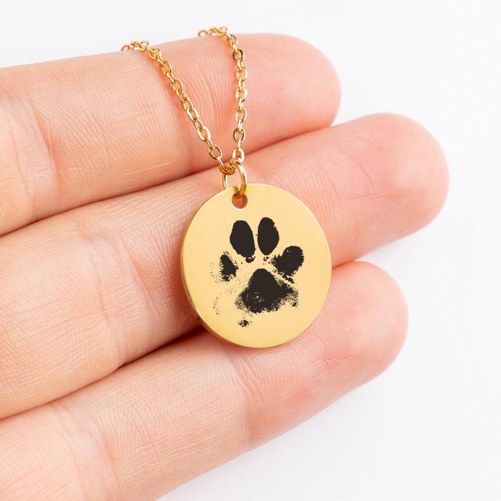 Paw Print Customable Engragable Necklace