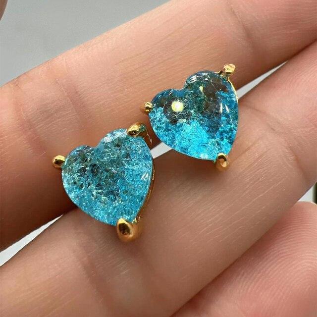 Diamond Color Stone Stud Earrings