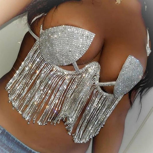 Tassel Full Diamond Bra European And American Body Chains Women