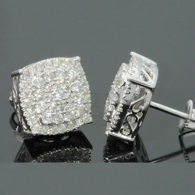 Diamond Color Stone Stud Earrings