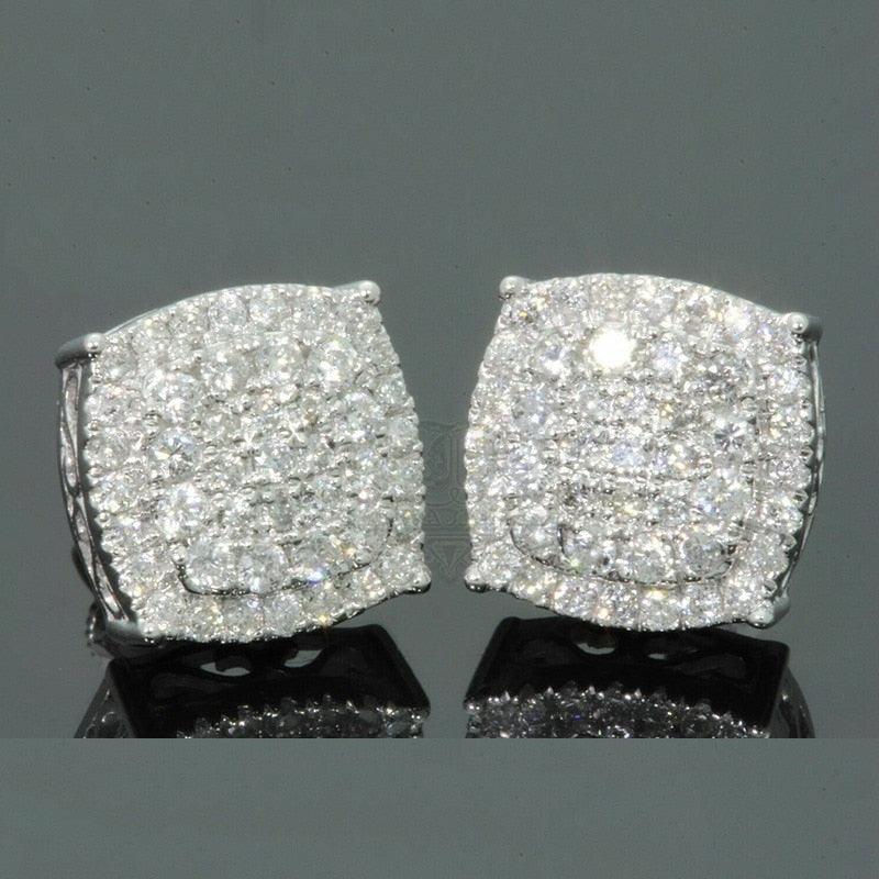 Diamond Color Stone Stud Earrings
