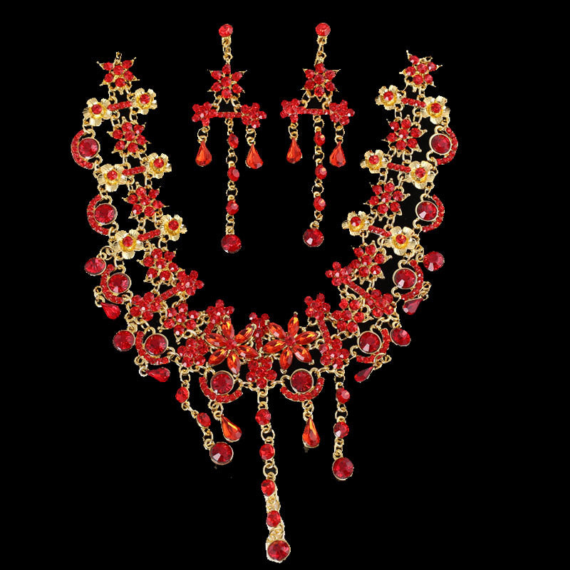 Spot Bride Wedding Necklace red jewelry accessories