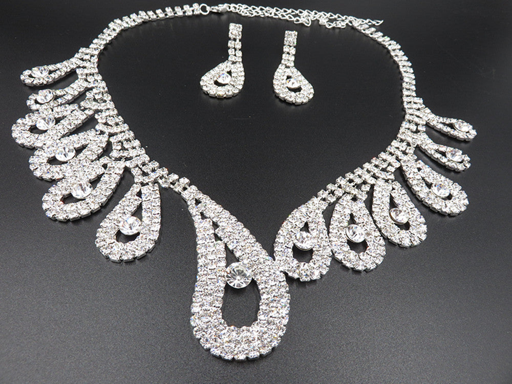 The New All-match Bridal Wedding Accessories Diamond Suit Big Chain Set