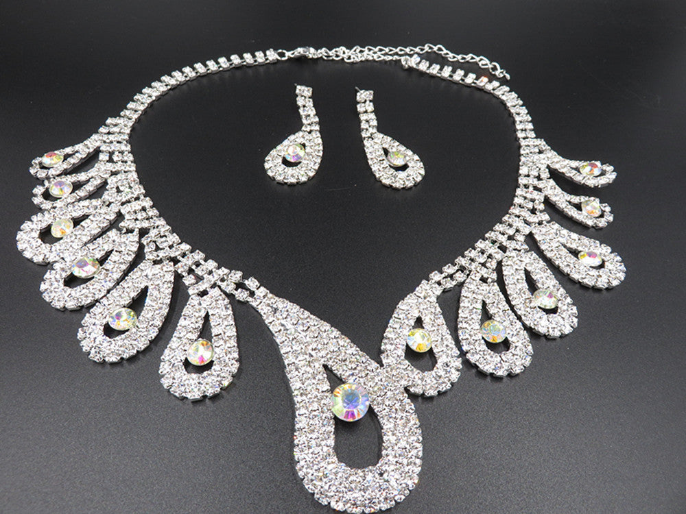 The New All-match Bridal Wedding Accessories Diamond Suit Big Chain Set