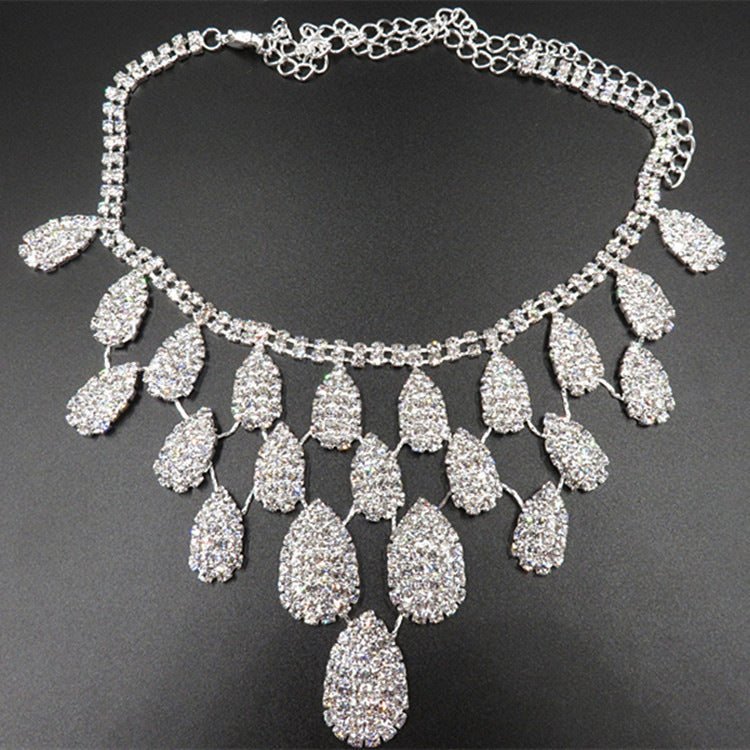 Diamond Necklace Set Wedding Bride Evening Costume Jewelry Set
