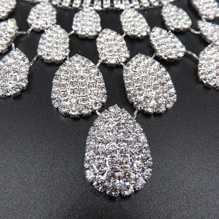 Diamond Necklace Set Wedding Bride Evening Costume Jewelry Set