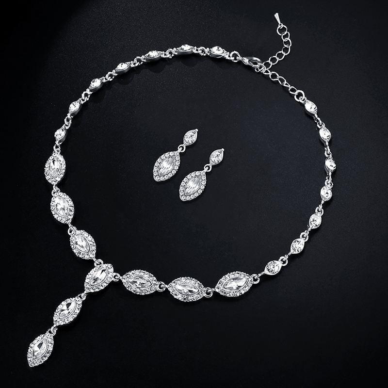 Nkn51 Zircon wedding necklace set
