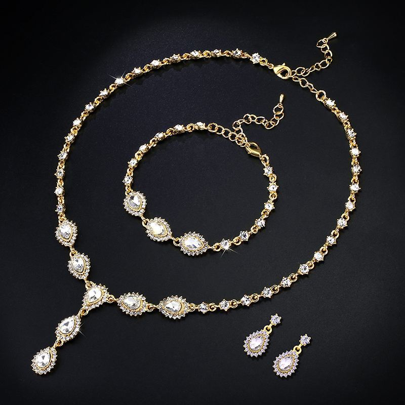 Nkn50 Zircon bridal Necklace jewelry set