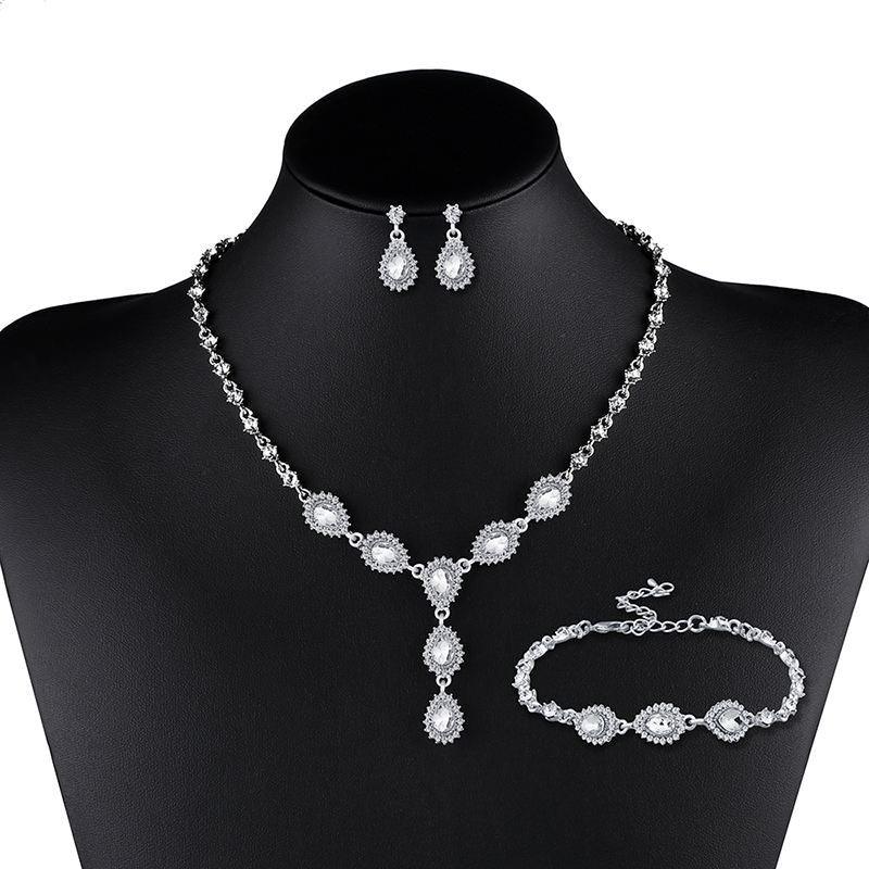 Nkn50 Zircon bridal Necklace jewelry set