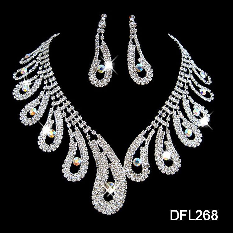 The New All-match Bridal Wedding Accessories Diamond Suit Big Chain Set