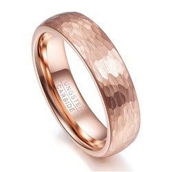 Wide Rose Gold Carved Men Ring