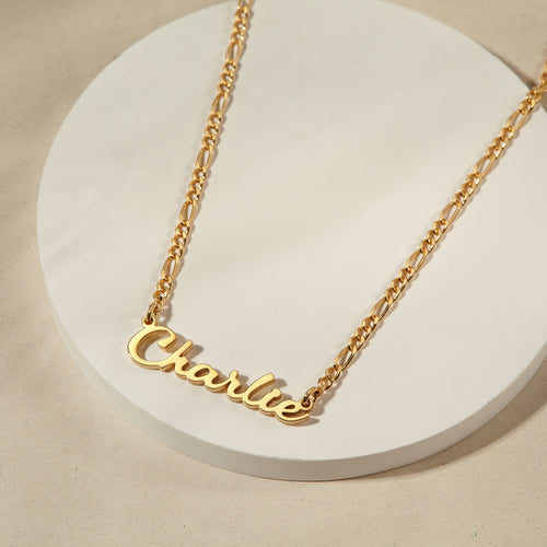 Figaro Chain Custom Name Necklace