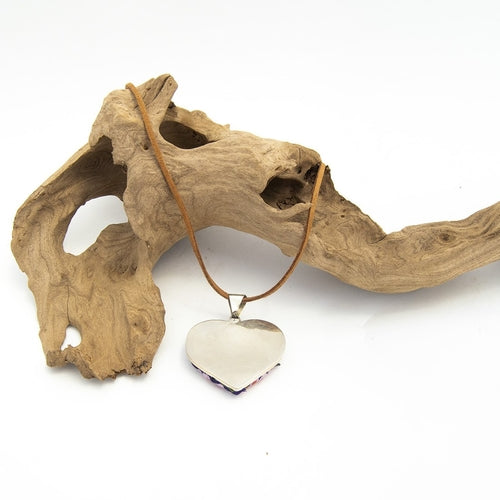 Tenango de Doria Embroidered Heart Necklace.