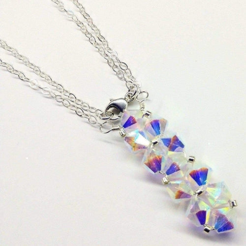 Handmade Wire Woven Crystal Rock Candy Necklace
