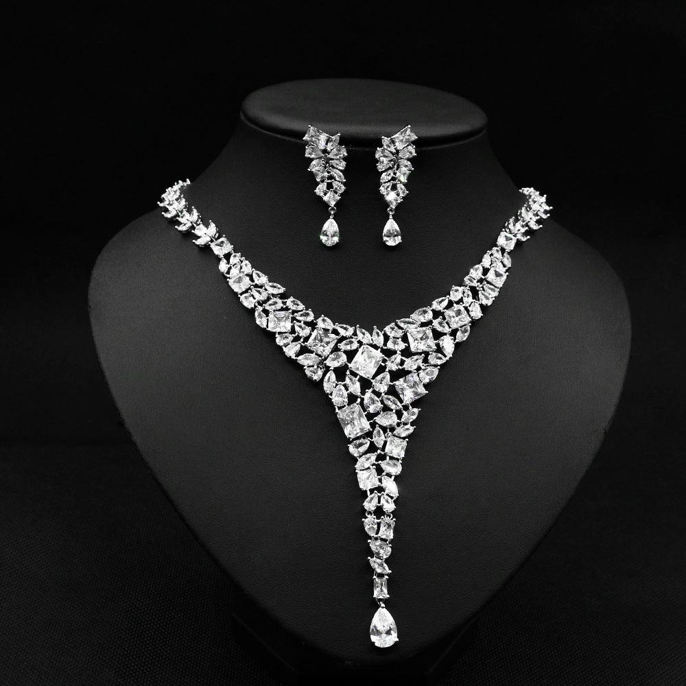Colorful Zircon Necklace Set Wedding Accessories
