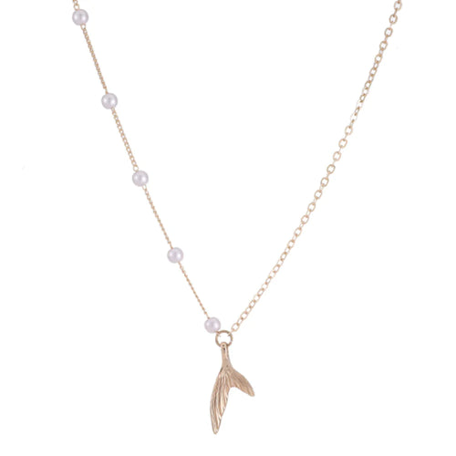 Mermaid Necklace with Faux Beaded Pearls