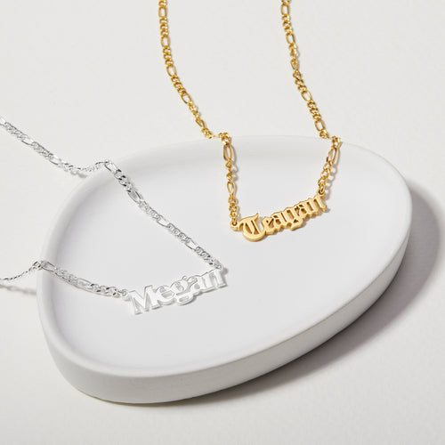Figaro Chain Custom Name Necklace