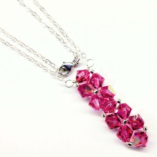 Handmade Wire Woven Crystal Rock Candy Necklace