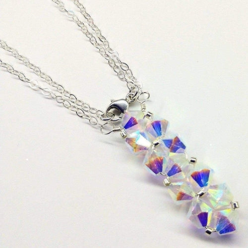 Handmade Wire Woven Crystal Rock Candy Necklace