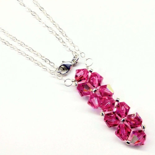 Handmade Wire Woven Crystal Rock Candy Necklace