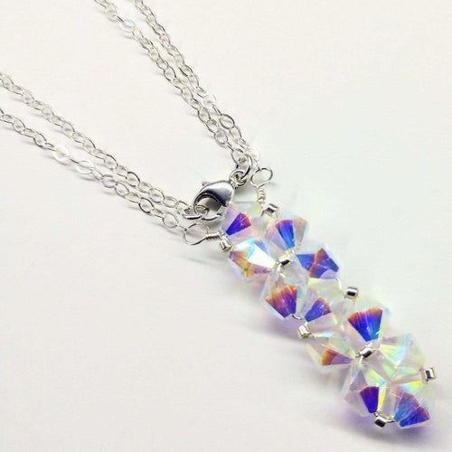 Handmade Wire Woven Crystal Rock Candy Necklace